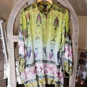 Citron Silky Blouse Beautiful Colors